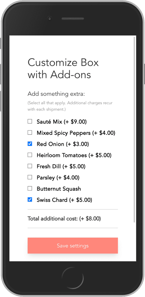 Sample tiers for a subscription membership on Withfriends